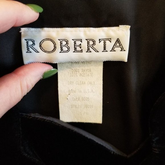 Vintage 90s Black Dress Set Scalloped Edge Classic LBD Sweetheart Neckline Sz S - Picture 9 of 9